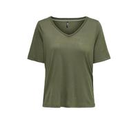 ONLY Onlelise S/S V-Neck Top JRS T-Shirt, Kalamata, L Femme