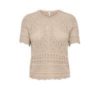 ONLY Onlelke Life SS Structure O-Neck KNT Nca, Beige, L Femmes