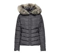 ONLY Onlellan Life CC OTW Veste matelassée à Capuche Jacket, Aimant/détail : Fourrure Grise, S Femme