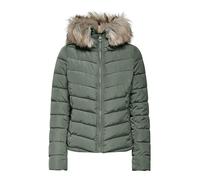 ONLY ONLELLAN Quilted Hood Jacket Life CC OTW, Sea Spray/Detail:Nature Fur, M Femme
