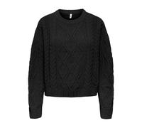 ONLY Onlelly Life Ls Cable O-Neck CC KNT, Noir, L Femme