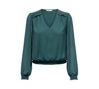 ONLY Onlelmira Life New Dobby L/S Top WVN Blouse, Dark Sea, L Femme