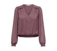 ONLY Onlelmira Life New Dobby L/S Top WVN Chemisier pour Femme, Rose/Marron, M