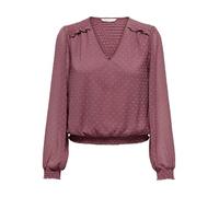 ONLY Onlelmira Life New Dobby L/S Top WVN Chemisier pour Femme, Rose/Marron, S