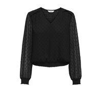 ONLY Onlelmira Life New Dobby L/S Top WVN Haut, Noir, XL Femme