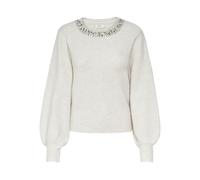 ONLY ONLELSA L/S Pullover KNT Pull-Over, Pierre Ponce/détail : W. White Melange, S Femme
