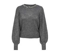 ONLY ONLELSA L/S Pullover KNT Sweater, Mélange de Gris Moyen, M Femme