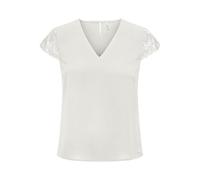 ONLY Onlelva FR S/S Lace V-Neck Top CS Ptm, Cloud Dancer, XL Femmes