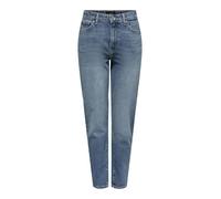 ONLY Onlemily Hw Droit Ank DNM Azg611 Jeans, Bleu foncé Denim, 28W x 32L Femme