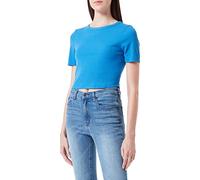 ONLY ONLEMRA S/S Cropped Top JRS T-Shirt, Bleu (Strong), M Femme