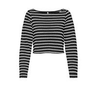 ONLY Onleva L/S Stripe Boatneck Top JRS pour Femme, Noir, M
