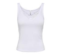 Only Onlfrida Lace S/L Top CS JRS, Blanc Brillant, M Femme