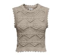 ONLY Onlfrida Life SL Structure Top Nca KNT Haut en Tricot avec col en O et détails en Coquillage, Beige, S Femmes