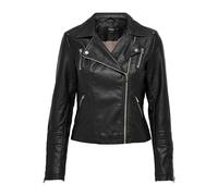 ONLY ONLGEMMA Faux Leather Biker OTW Noos Blouson en Cuir, Black, 32 Femme