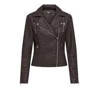 ONLY Onlgemma Faux Leather Biker OTW Noos Veste de Motard Courte, Gâteau au Chocolat, 38 Femmes