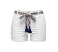 ONLY Onlgeorgia Belt Short PNT, Blanc Brillant-Détails : Bleu Robe/Avoine, XL Femme