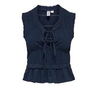 ONLY Onlgoa S/S Linen BL Frill Top CC PNT, Blazer Bleu Marine, Large Femmes
