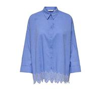 ONLY Onlgraces Tulum Ls EMB Shirt WVN, Bonnet Bleu, L Femmes