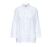 ONLY Onlgraces Tulum Ls EMB T-Shirt WVN pour Femme, Blanc éclatant., S