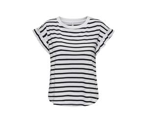 ONLY Onlgrape S/S Frill Haut à col Rond JRS, Blanc éclatant., S