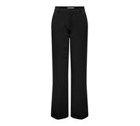 ONLY Onlhattie-Lana Hw W Mel Pantalon TLR pour Femme avec Jambe Large, Coupe Droite cintrée et Taille Haute, Noir, 34W / 32L