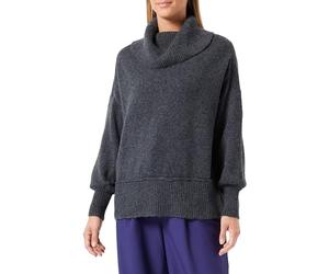 ONLY Onlhazel Ls Cowlneck BF KNT Pull en Tricot, Gris foncé mélangé, S Femme