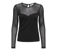 ONLY Onlheart-Becki L/S Mix Top WVN, Noir, L