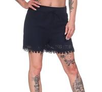 ONLY Onlhelena String Lace Shorts WVN Dentelle, Bleu Nuit, M Femmes