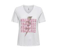 ONLY Onlhenny Life Reg S/S V-Neck Top Box JRS, Blanc éclatant., L