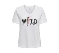 ONLY Onlhenny Life Reg S/S V-Neck Top Box JRS, Blanc éclatant., S
