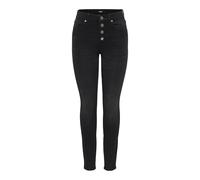 ONLY Onlhush LW Skinny Button Fly DNM, Jean Noir, XL / 34L Femmes