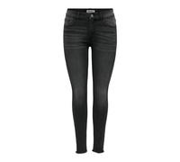 ONLY Onlhush Mid Waist SK RW Ank DNM Jean Taille Moyenne, Noir délavé, S x 34L Femme