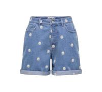 Only Onlhush MW EMB Fold Up Shorts DNM, Medium Denim Bleu, XL pour Femme