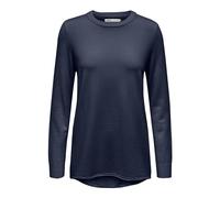 ONLY Onlibi LS Long Higlow O-Neck CC KNT Sweater, Bleu/Détails : mélangé, M Femme