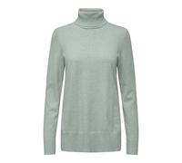 ONLY Onlibi Ls Long Slit Rollneck CC KNT Pull en Tricot pour Femme, Aqua Gray/détail : mélangé, L