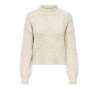ONLY Onlida Life Ls High Neck KNT Sweater, Bouleau/détail : mélange, M Femme