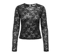 ONLY Onlinnia Ls Lace Sequin Top WVN, Noir, XL Femmes