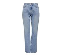 ONLY ONLJACI MW Straight DNM CRO158 Noos Jeans, Light Blue Denim, 29 W/32 L Femme