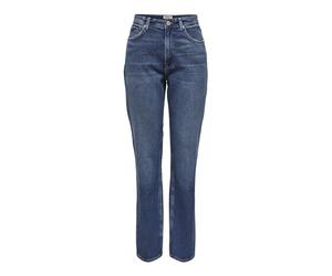 ONLY Onljaci MW Straight DNM Cro209 Jeans, Denim Bleu médium, 33W x 32L Femme