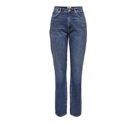 ONLY Onljaci MW Straight DNM Cro209 Noos Pantalon Jean, Denim Bleu médium, 28W / 32L Femme