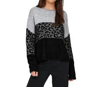 ONLY Onljade Animal Ls O-Neck Noos KNT Sweater, Gris Clair chiné, L Femme