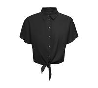 ONLY Onljakiri Linen S/S Knot Shirt Ptm, Noir, L