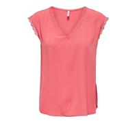 ONLY Onljasmina S/S Col en V Dentelle Noos Ptm T-Shirt, Rose of Sharon, XL Femme