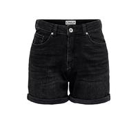 ONLY Onljosephinestretch DNM Azg Noos Short en Jean avec Coupe Normale et Passants de Ceinture, Noir délavé, S Femme