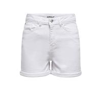 ONLY Onljosephinestretch DNM Azg Noos Short en Jean avec Coupe Normale et Passants de Ceinture, Blanc/Denim, XS Femme