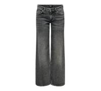 Only Onljuicy Jean pour Femme à Jambe Large, Taille Basse, Coupe Large, Dark Grey Denim, 28W / 34L