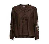 Only Onlkana 7/8 Top WVN Haut Coupe Droite avec Bouton pour Un Usage Quotidien, Chocolat, L Femmes