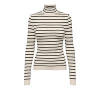 Only Onlkarol L/S Pull À Col Roulé Knt Noos Jupe en velours côtelé, Femme, Casquette Blanche Grise/Rayures : Noir Petites Rayures, XS