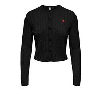 ONLY Onlkatia Ls Cable Button Cardigan CC KNT, Noir, M Femme