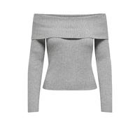 ONLY Onlkatia Ls Off Shoulder KNT Noos, Ultimate Grey, S Femme